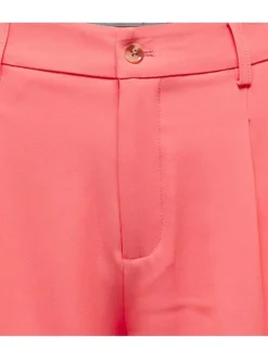 Short chino pêche uni avec des pinces à l'avant et une coupe longue