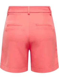 Short chino pêche uni avec des pinces à l'avant et une coupe longue