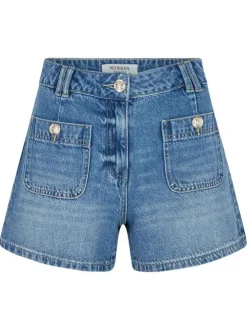 Short chino stone uni avec une coupe droite et des poches plaquées