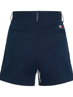 Short Claire en coton marine uni avec une coupe chino et poches latérales