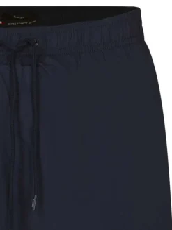 Short de bain bleu marine uni à coupe slim fit et à taille intermédiaire