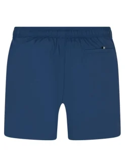 Short de bain en bleu uni avec une coupe droite et 2 poches raglan
