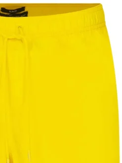 Short de bain jaune uni à coupe slim fit et à taille intermédiaire