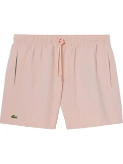 Short de bain rose à coupe ajustée pourvu du logo de la marque