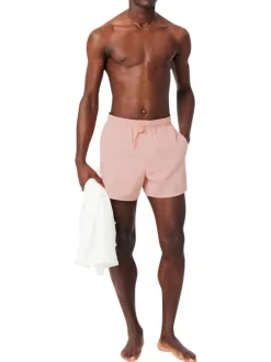 Short de bain rose à coupe ajustée pourvu du logo de la marque