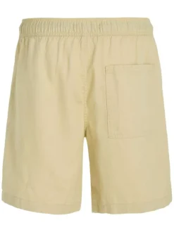 Short de jogging en coton et lin mélangé tilleul avec une coupe regular fit