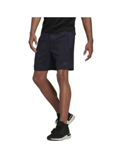 Short de jogging marine avec logo floqué en noir sur la cuisse gauche