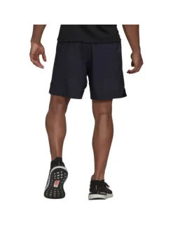 Short de jogging marine avec logo floqué en noir sur la cuisse gauche