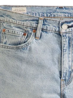 Short denim 405 en coton bleu stone uni avec une coupe regular fit