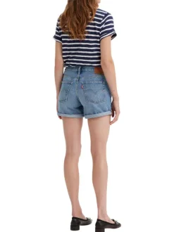 Short denim 501® en coton bleu uni court à coupe slim et à taille mi-haute
