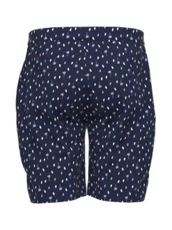 Short de pyjama en coton à imprimé ciel sur fond marine, taille élastiquée