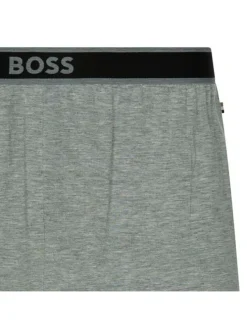 Short de pyjama gris uni coupe droite fluide avec taille élastiquée