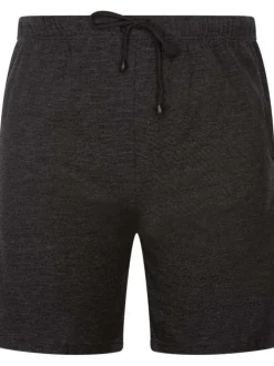 Short de Pyjama homme noir uni avec un cordon à nouer à la taille