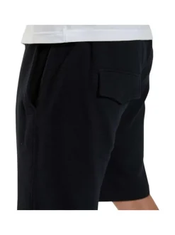Short de survêtement noir en coton avec une taille élastiquée