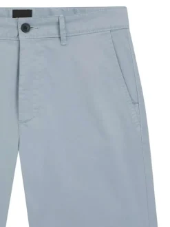 Short en coton bleu à coupe droite pourvu de poches italiennes
