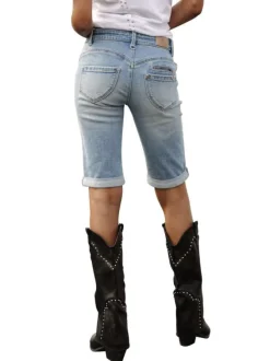 Short en coton stone uni avec une coupe droite et des passants pour ceinture