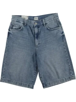 Short en coton stone uni avec une coupe droite à zip et à bouton