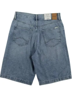 Short en coton stone uni avec une coupe droite à zip et à bouton