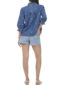 Short en coton stone uni pourvu d'une coupe droite et de multiples poches