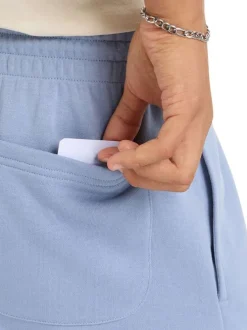 Short Jogging bleu uni à coupe droite avec 3 poches et logo blanc