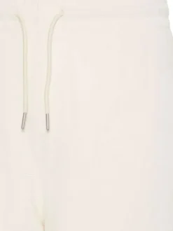 Short jogging en coton écru uni avec une coupe droite et une taille élastiquée