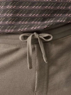 Short jogging en coton mélangé taupe uni avec une coupe droite