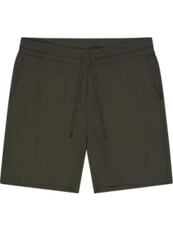 Short jogging kaki uni coupe droite et une taille élastiquée