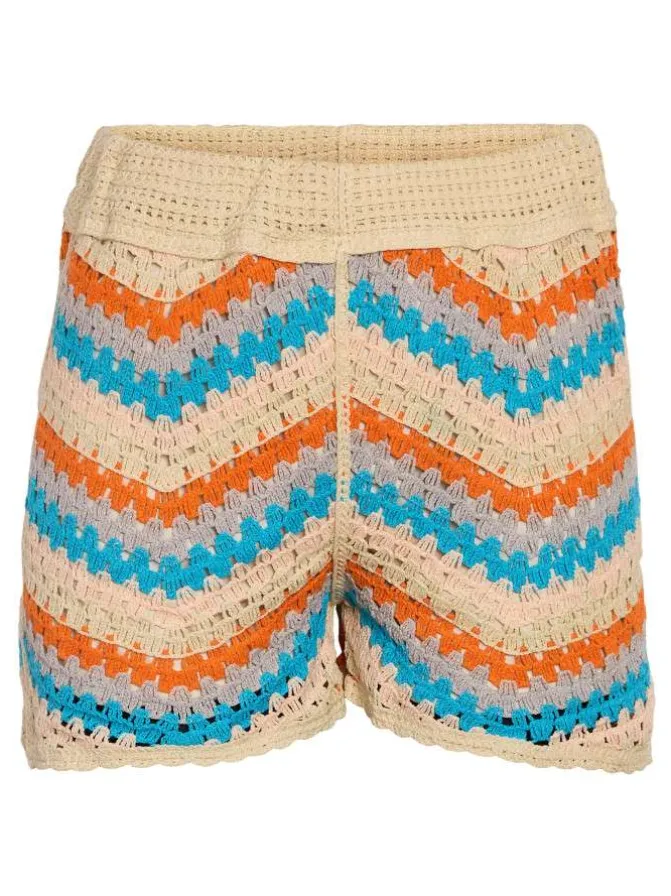 Short Jogging multicolore rayé avec taille élastiquée et une coupe droite