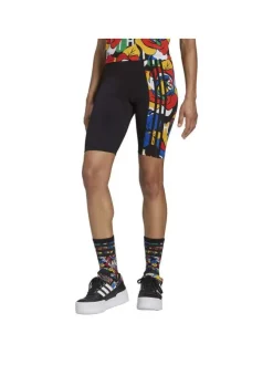 Short Jogging noir en coton fantaisie avec une coupe près du corps style cycliste
