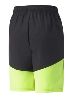 Short Jogging noir fantaisie avec une coupe droite et logo de la marque réfléchissant
