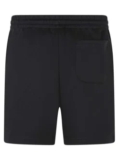 Short jogging noir uni avec une coupe droite et une taille élastique