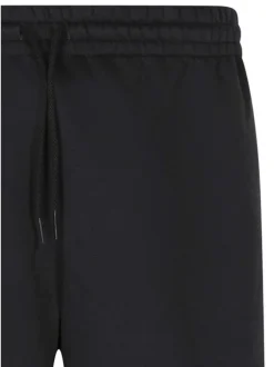 Short jogging noir uni avec une coupe droite et une taille élastique