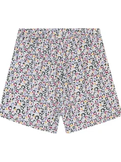 Short à motifs tâches multicolores à coupe ample et fluide
