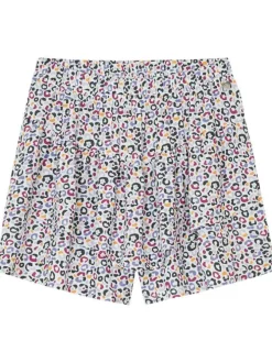 Short à motifs tâches multicolores à coupe ample et fluide