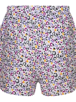 Short à motifs tâches multicolores à coupe ample et fluide