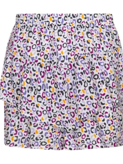 Short à motifs tâches multicolores à coupe ample et fluide