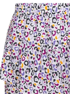Short à motifs tâches multicolores à coupe ample et fluide