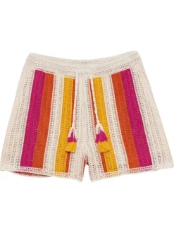 Short multicolore à rayures pourvu d'une taille intermédiaire