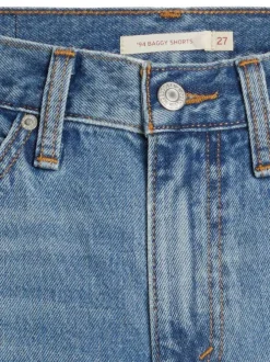 Short 5 poches 94 baggy en coton stone uni avec une coupe droite
