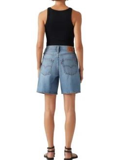 Short 5 poches 94 baggy en coton stone uni avec une coupe droite