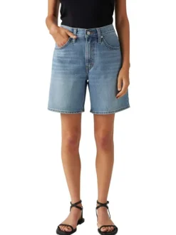 Short 5 poches 94 baggy en coton stone uni avec une coupe droite