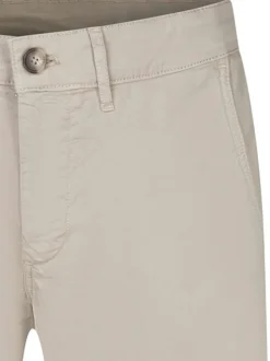 Short 4 poches chino en coton beige uni avec une coupe droite