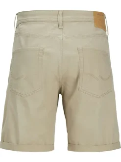Short 5 Poches en coton beige uni avec jacron camel et une coupe ajustée