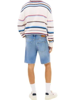 Short 5 Poches en coton mélangé stone uni avec un zip et un bouton