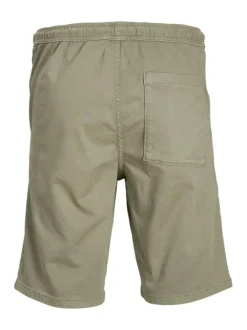 Short 5 Poches Lewis en coton kaki uni avec coupe droite et 2 grandes poches
