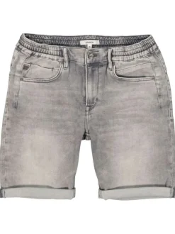 Short Rocko en coton gris clair uni coupe slim avec trois poches arrières