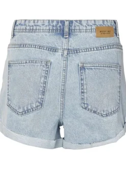 Short stone délavé en coton avec revers aux extrémités des cuisses et 5 poches