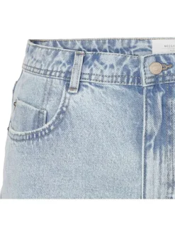 Short stone délavé en coton avec revers aux extrémités des cuisses et 5 poches