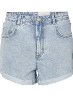 Short stone délavé en coton avec revers aux extrémités des cuisses et 5 poches