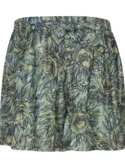Short vert d'eau avec imprimé abstrait all-over coupe droite